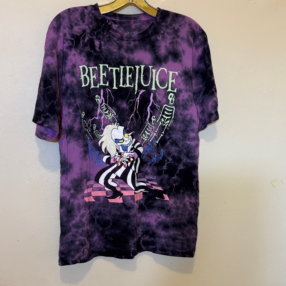Beetlejuice Purple Tie-Dye Long Sleeve Tee